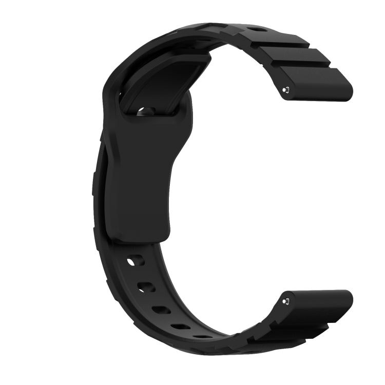 20mm Armor Silicone Watch Band(Black)