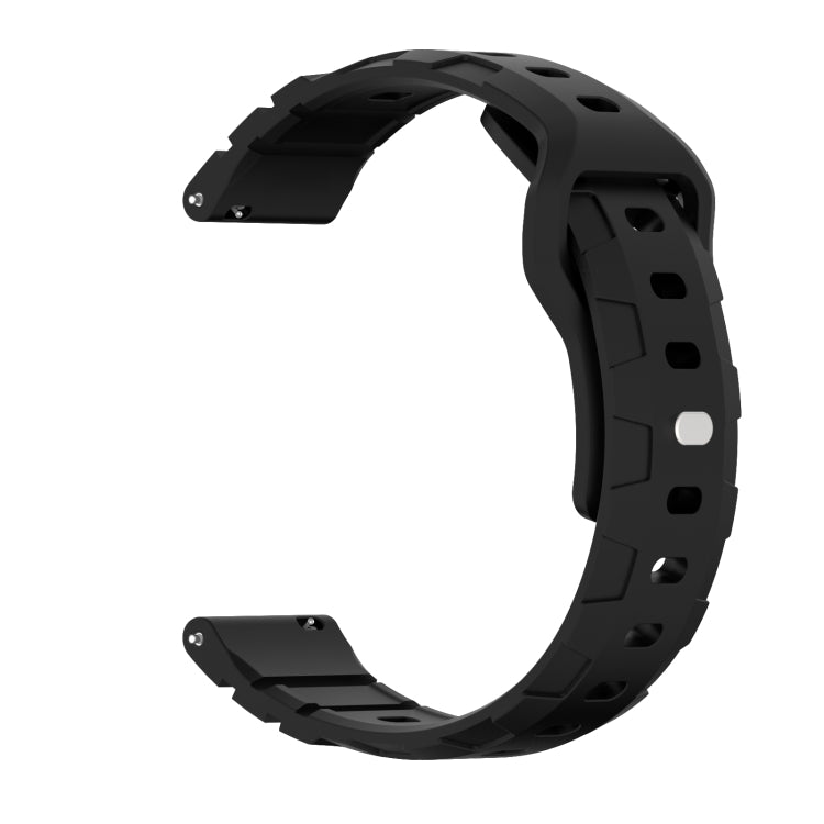 20mm Armor Silicone Watch Band(Black)