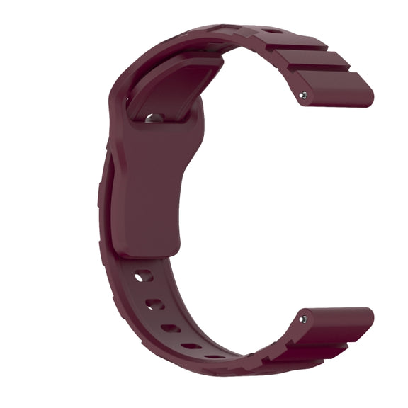 20mm Armor Silicone Watch Band(Wine Red)