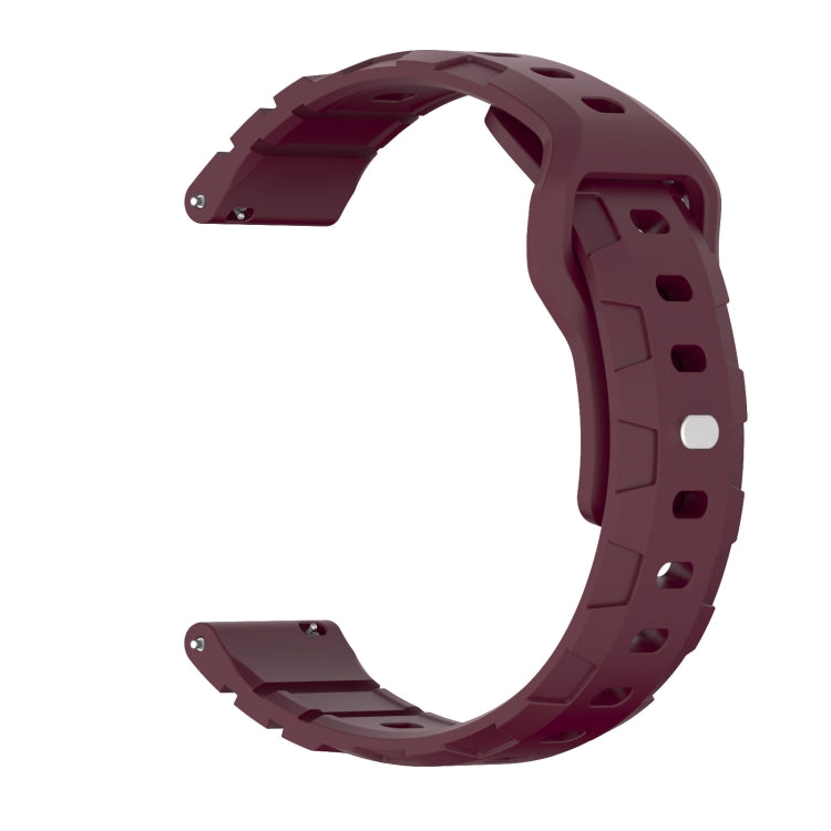 20mm Armor Silicone Watch Band(Wine Red)