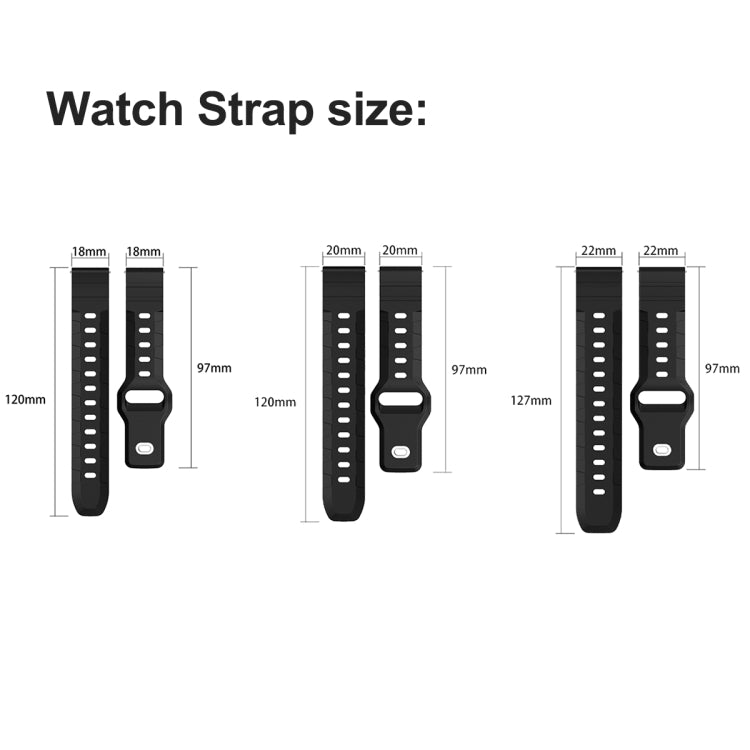 20mm Armor Silicone Watch Band(Purple)
