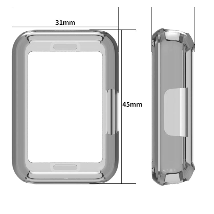 For Samsung Galaxy Fit 3 Half Pack Hollow TPU Watch Protective Case(Transparent Blue)