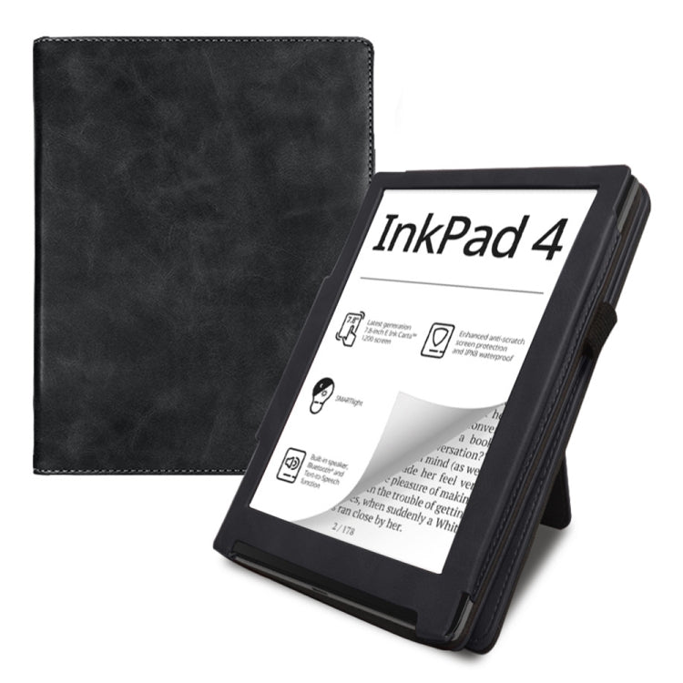 For Pocketbook InkPad 4 / Color 2 / 3 Calfskin Leather Smart Tablet Case(Black)