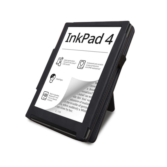 For Pocketbook InkPad 4 / Color 2 / 3 Calfskin Leather Smart Tablet Case(Black)
