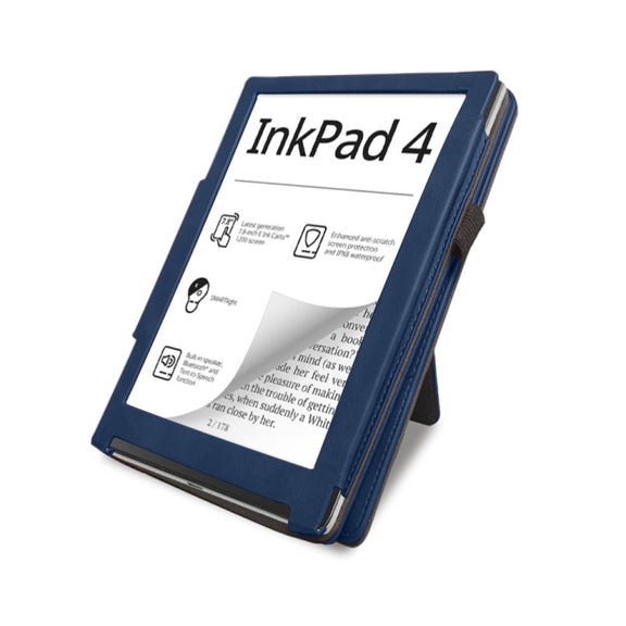 For Pocketbook InkPad Color 2 / 3 Calfskin Leather Smart Tablet Case(Blue)