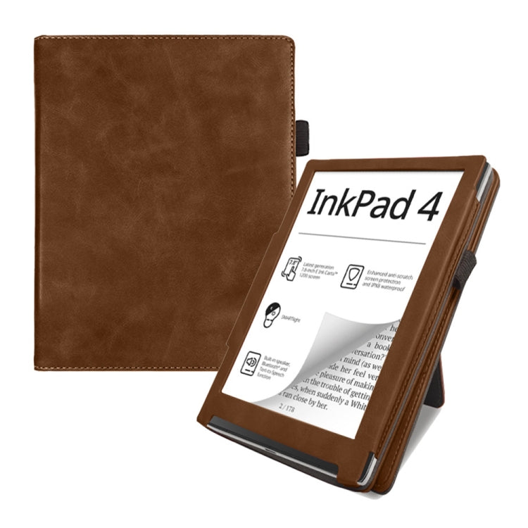 For Pocketbook InkPad 4 / Color 2 / 3 Calfskin Leather Smart Tablet Case(Brown)
