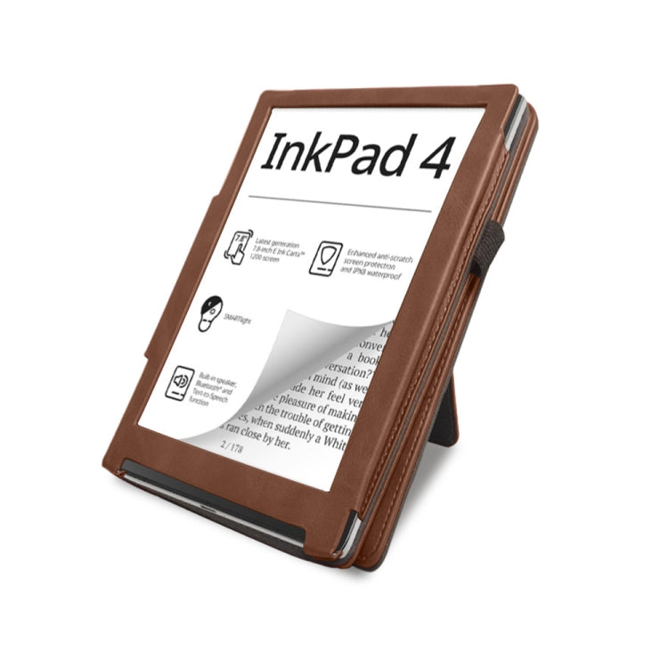 For Pocketbook InkPad 4 / Color 2 / 3 Calfskin Leather Smart Tablet Case(Brown)