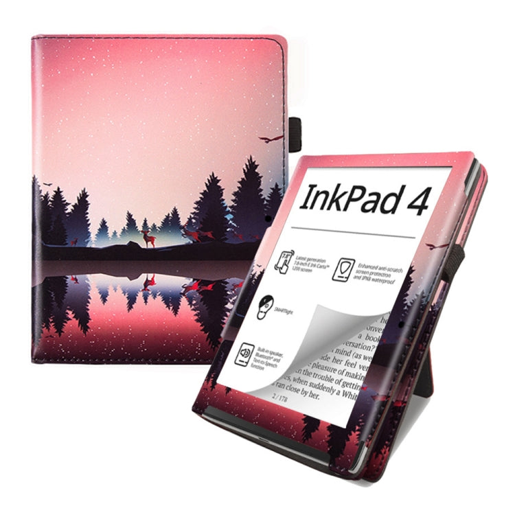 For Pocketbook InkPad Color 2 / 3 Painted Calfskin Smart Leather Tablet Case(Night)