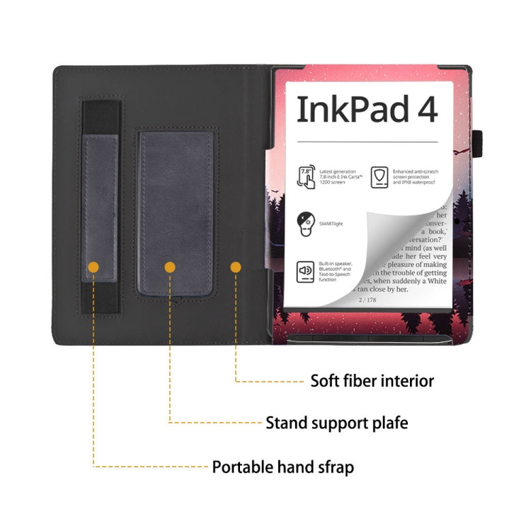 For Pocketbook InkPad Color 2 / 3 Painted Calfskin Smart Leather Tablet Case(Night)
