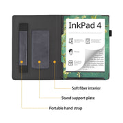 For Pocketbook InkPad Color 2 / 3 Painted Calfskin Smart Leather Tablet Case(Plum Bossom)