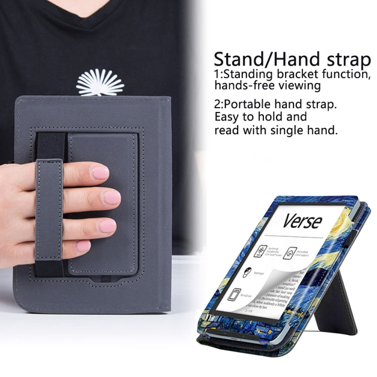 For Pocketbook Verse / Verse Pro Painted Calfskin Smart Leather Tablet Case(Starry Sky)
