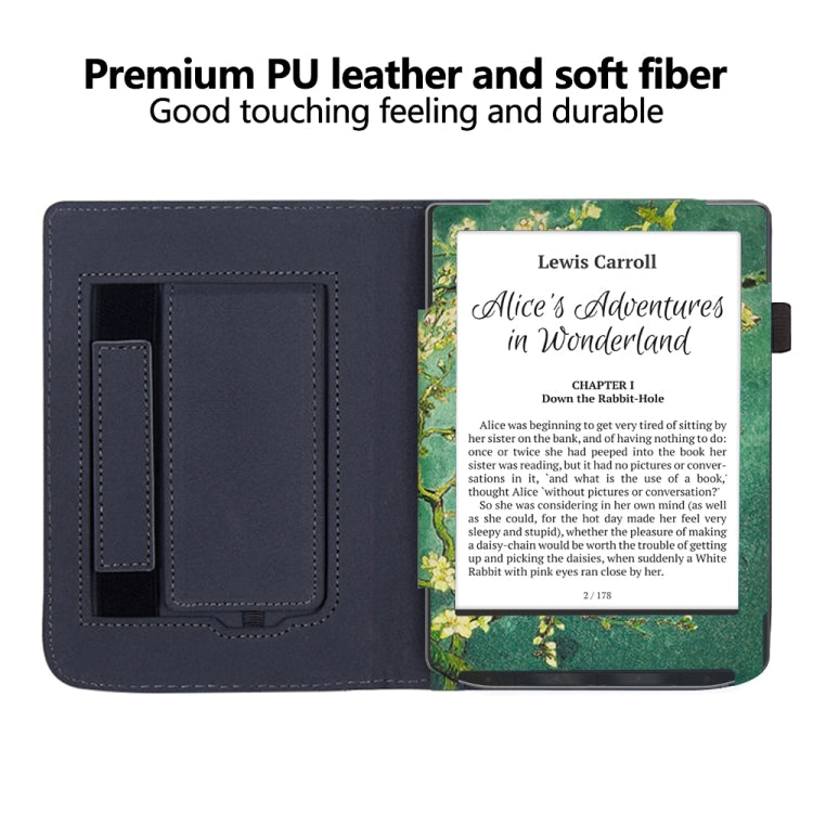 For Pocketbook Verse / Verse Pro Painted Calfskin Smart Leather Tablet Case(Plum Bossom)