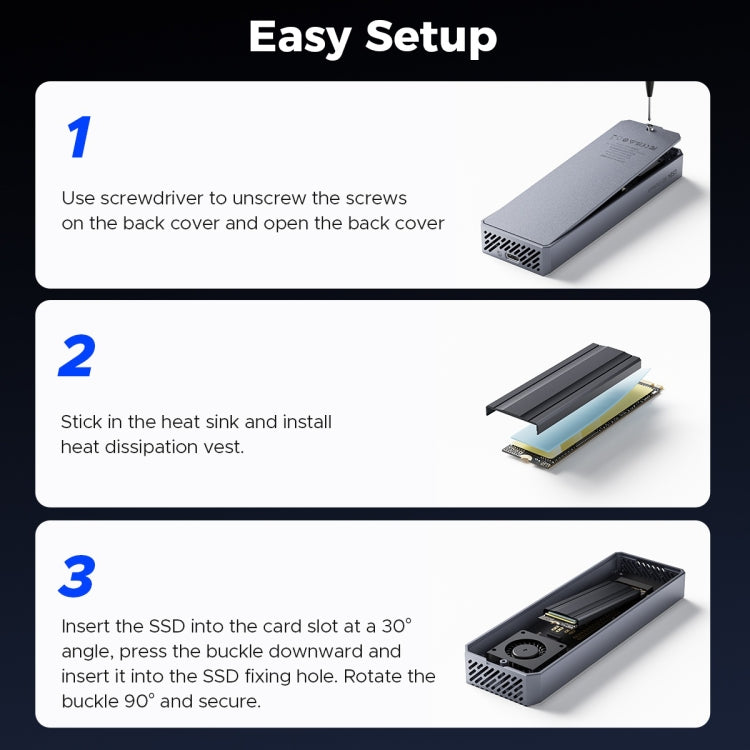 ORICO CNM2-U4 40Gbps USB4 M.2 NVMe SSD Enclosure(Grey)