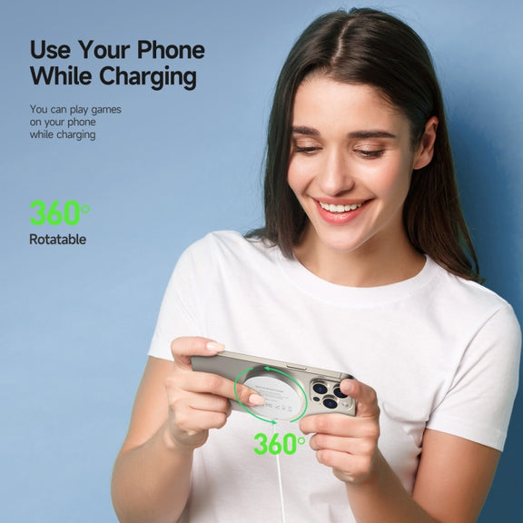 DUZZONA W18 15W Qi2 MagSafe Magnetic Suction Wireless Charger(White)