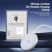 DUZZONA W18 15W Qi2 MagSafe Magnetic Suction Wireless Charger(White)