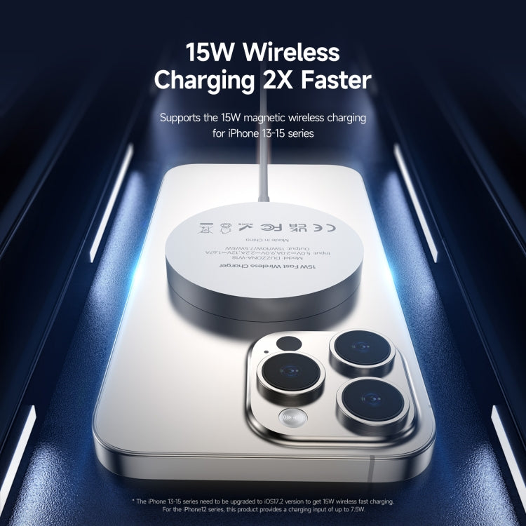 DUZZONA W18 15W Qi2 MagSafe Magnetic Suction Wireless Charger(White)