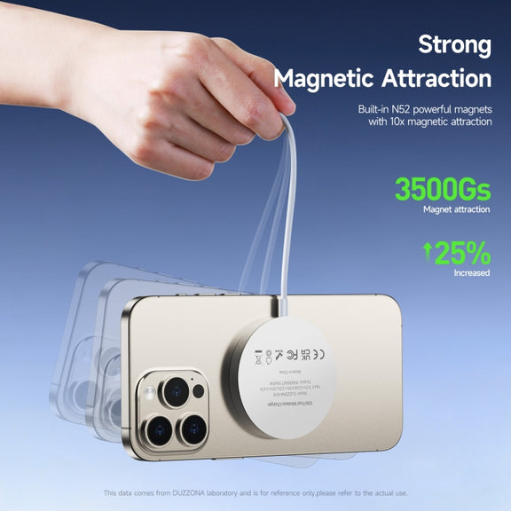 DUZZONA W18 15W Qi2 MagSafe Magnetic Suction Wireless Charger(White)