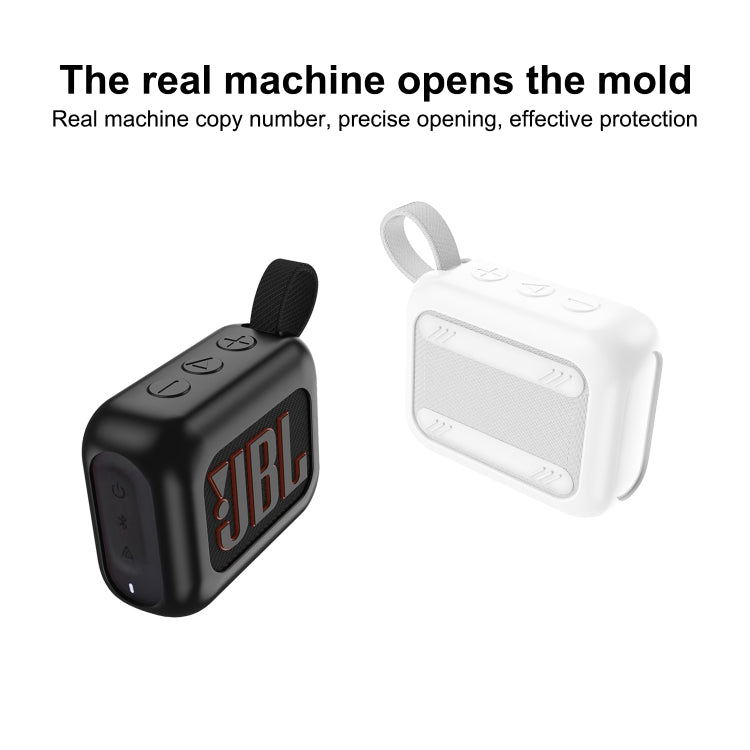 For JBL Go 4 Wireless Bluetooth Speaker Silicone Protective Case(White)