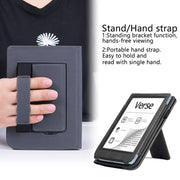 For Pocketbook Verse / Verse Pro Calfskin Leather Smart Tablet Case(Black)