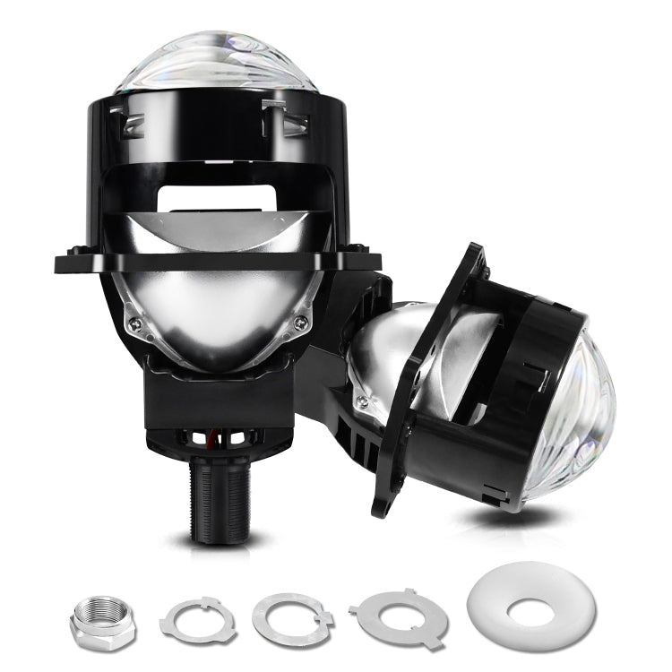 T01 1 Pair 3 inch Car Bifocal LED Lens Headlight, Left Driving (Black)