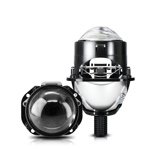 T02 1 Pair 2.5 inch Car Bifocal LED Lens Headlight, Left Driving(Black)