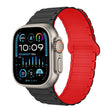 For Apple Watch Ultra 2 49mm I-Shaped Magnetic Silicone Watch Band(Black Red) - Watch Bands by PMC TechLife | Online Shopping South Africa | PMC TechLife