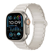For Apple Watch Ultra 2 49mm I-Shaped Magnetic Silicone Watch Band(Starlight)