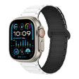 For Apple Watch Ultra 2 49mm I-Shaped Magnetic Silicone Watch Band(White Black) - Watch Bands by PMC TechLife | Online Shopping South Africa | PMC TechLife