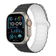 For Apple Watch Ultra 49mm I-Shaped Magnetic Silicone Watch Band(Black White) - Watch Bands by PMC TechLife | Online Shopping South Africa | PMC TechLife
