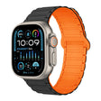For Apple Watch Ultra 49mm I-Shaped Magnetic Silicone Watch Band(Black Orange) - Watch Bands by PMC TechLife | Online Shopping South Africa | PMC TechLife
