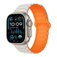 For Apple Watch Ultra 49mm I-Shaped Magnetic Silicone Watch Band(White Orange) - Watch Bands by PMC TechLife | Online Shopping South Africa | PMC TechLife