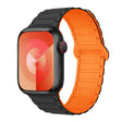 For Apple Watch 42mm I-Shaped Magnetic Silicone Watch Band(Black Orange) - Watch Bands by PMC TechLife | Online Shopping South Africa | PMC TechLife