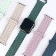 For Apple Watch 38mm I-Shaped Magnetic Silicone Watch Band(Black)