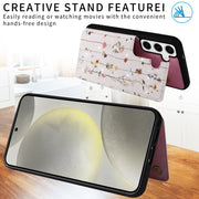 For Samsung Galaxy S25 5G Printed Double Buckle RFID Anti-theft Phone Case(Dried Flower World)