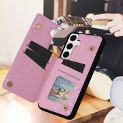 For Samsung Galaxy S25 5G Printed Double Buckle RFID Anti-theft Phone Case(Blossoming Flowers)