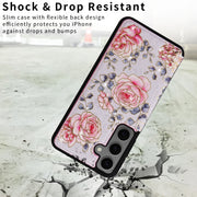 For Samsung Galaxy S25+ 5G Printed Double Buckle RFID Anti-theft Phone Case(Pastoral Rose)