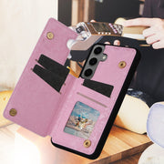For Samsung Galaxy S25+ 5G Printed Double Buckle RFID Anti-theft Phone Case(Blossoming Flowers)