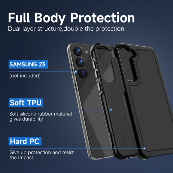 For Samsung Galaxy S23+ 5G RedPepper Armor PC Hybrid TPU Phone Case(Black)