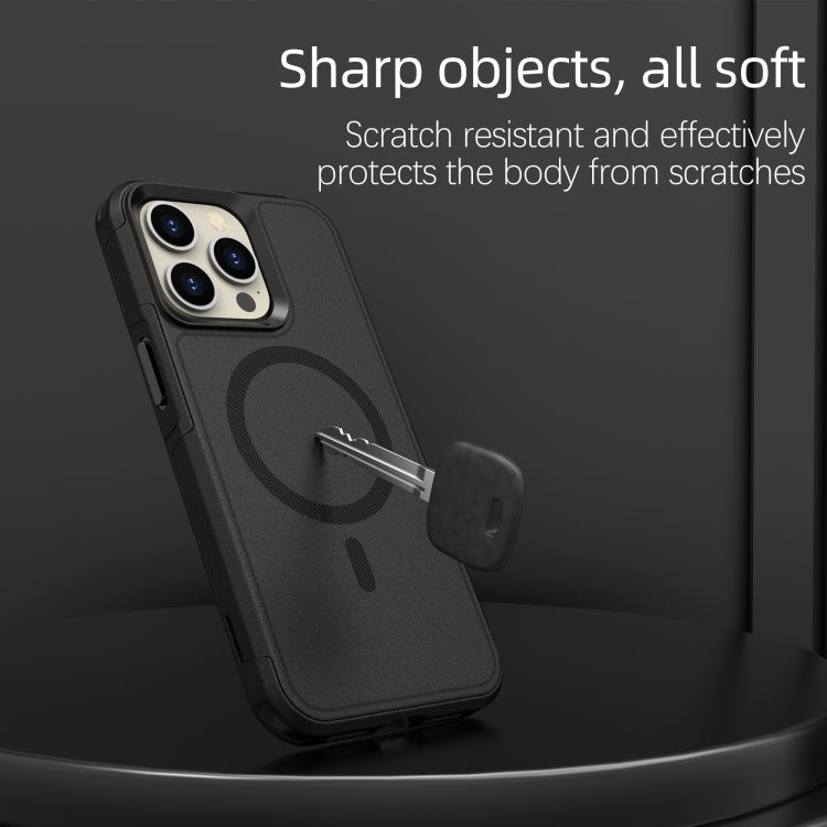 For iPhone 15 Pro Max RedPepper Armor Magsafe PC Hybrid TPU Phone Case(Black)