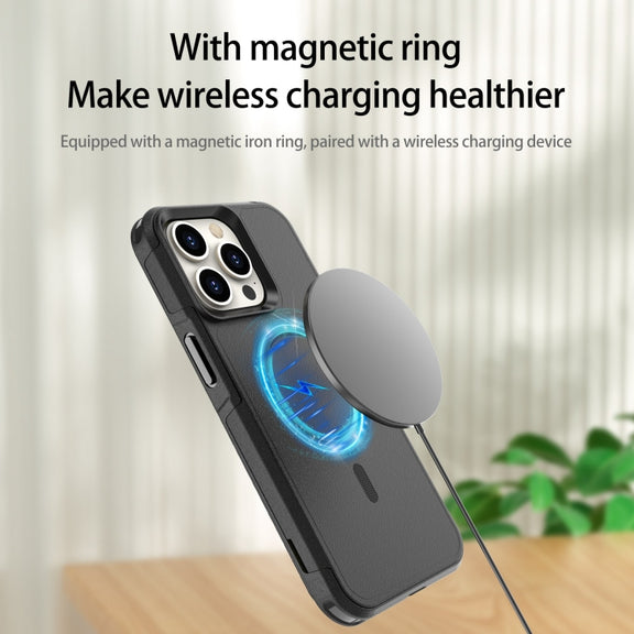 For iPhone 15 Pro RedPepper Armor Magsafe PC Hybrid TPU Phone Case(Black)