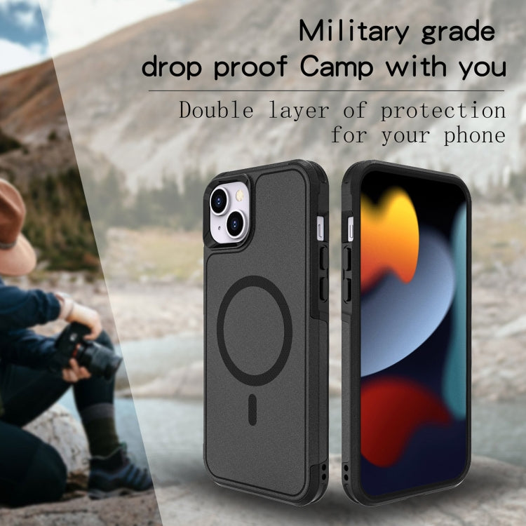 For iPhone 15 RedPepper Armor Magsafe PC Hybrid TPU Phone Case(Black)