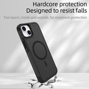 For iPhone 15 RedPepper Armor Magsafe PC Hybrid TPU Phone Case(Black)