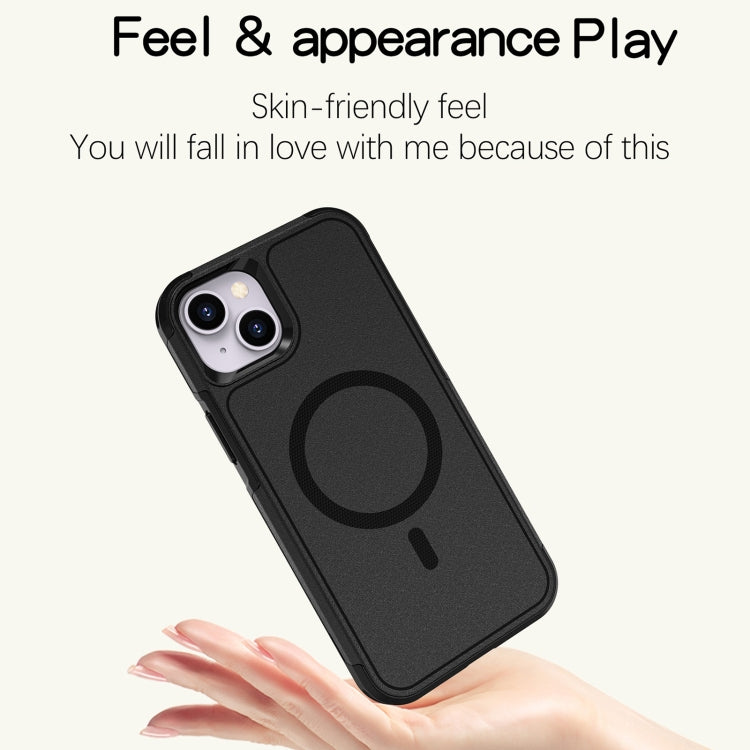 For iPhone 15 RedPepper Armor Magsafe PC Hybrid TPU Phone Case(Black)