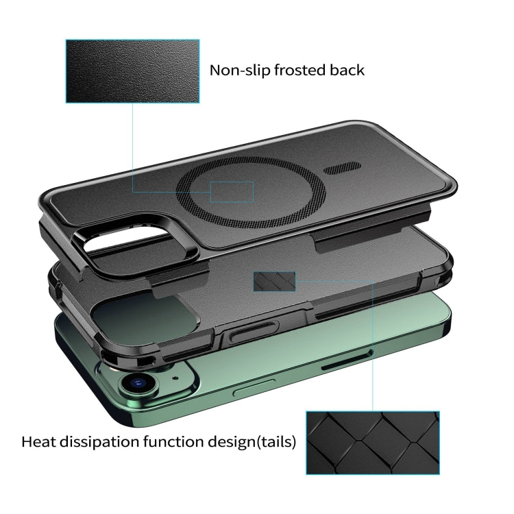 For iPhone 14 Plus RedPepper Armor Magsafe PC Hybrid TPU Phone Case(Black)