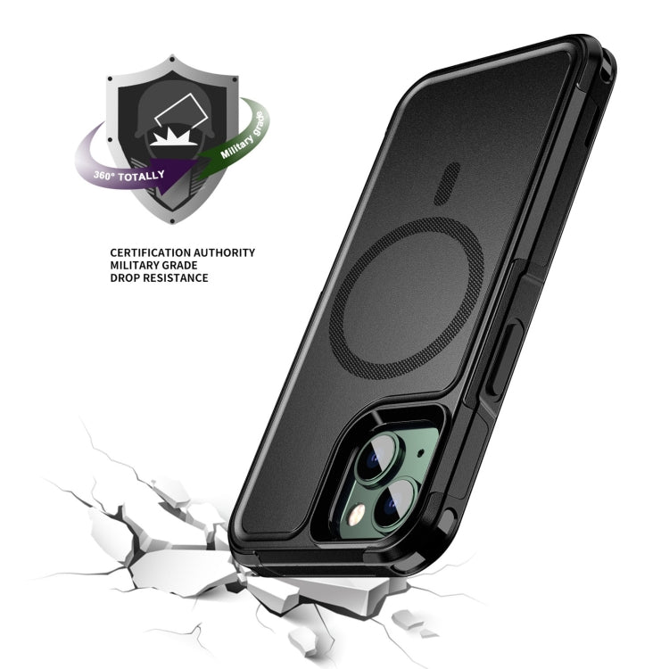 For iPhone 14 Plus RedPepper Armor Magsafe PC Hybrid TPU Phone Case(Black)