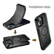 For iPhone 14 Plus RedPepper Armor Magsafe PC Hybrid TPU Phone Case(Black)