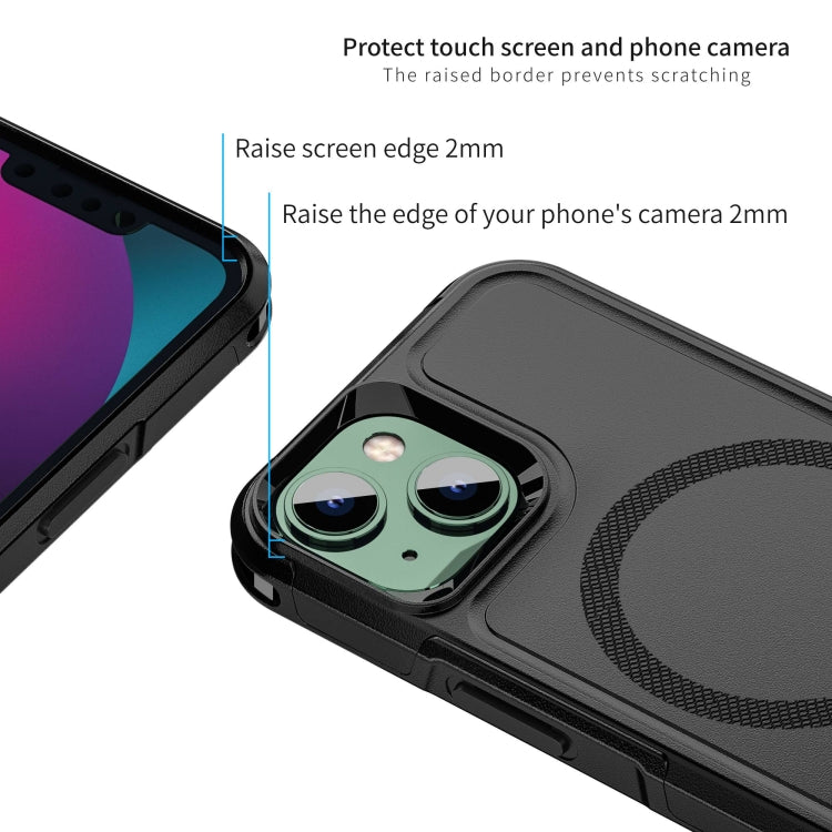 For iPhone 14 RedPepper Armor Magsafe PC Hybrid TPU Phone Case(Black)