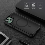 For iPhone 14 RedPepper Armor Magsafe PC Hybrid TPU Phone Case(Black)