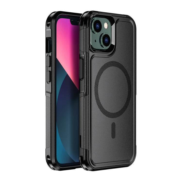 For iPhone 13 RedPepper Armor Magsafe PC Hybrid TPU Phone Case(Black)