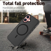 For iPhone 16 RedPepper Armor Magsafe PC Hybrid TPU Phone Case(Black)